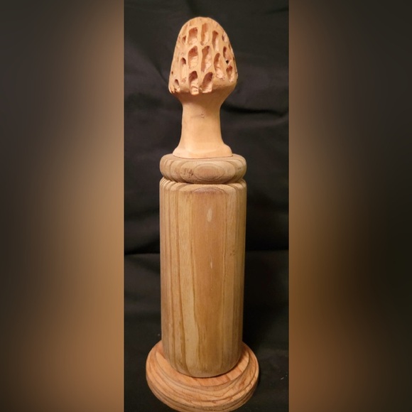 Unique Wood Burned Morel Mushroom Trophy - Picture 2 of 2
